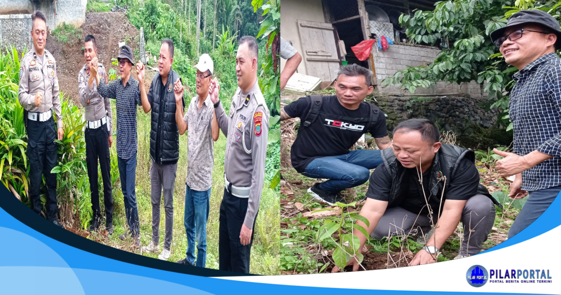 Anggota Dewan Perwakilan Daerah Republik Indonesia (DPD RI) Dapil Sulawesi Utara, Ir Stefanus B.A.N Liow, M.A.P menanam bibit buah bersama wartawan dan Polres Tomohon.