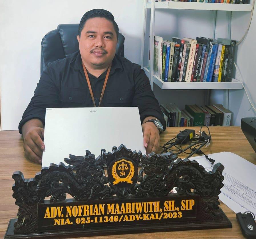Advokat Nofrian Maariwuth, SH., S.IP.