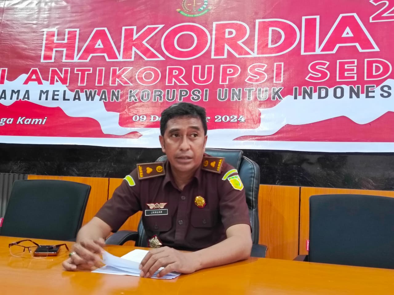 Kepala Seksi Penerangan Hukum (Kasi Penkum) Kejati Sulut, Januarius L. Bolitobi, S.H.{Foto:Yudi/pilar)