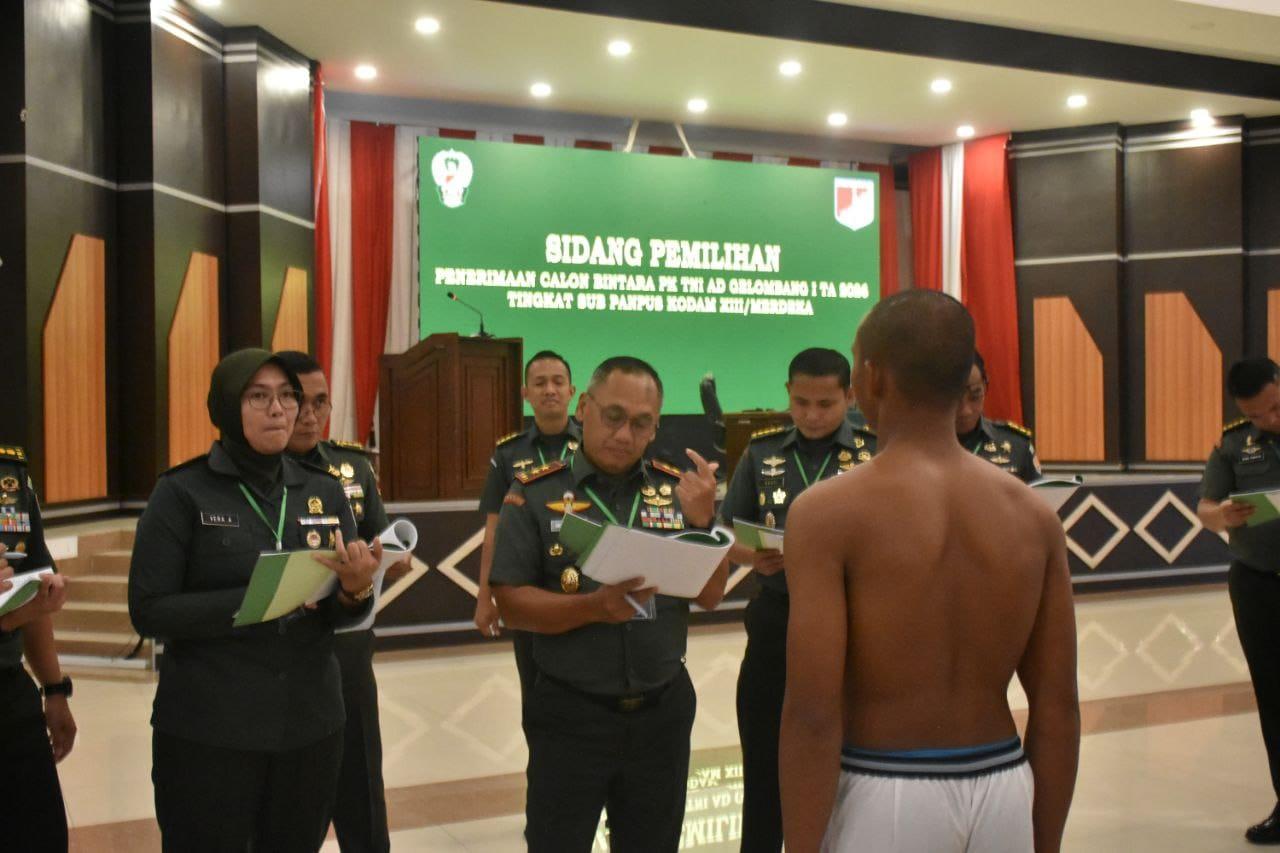 Pangdam XIII/Merdeka Mayjen TNI Mirza Agus, S.I.P Pimpin Sidang Sub Panpus