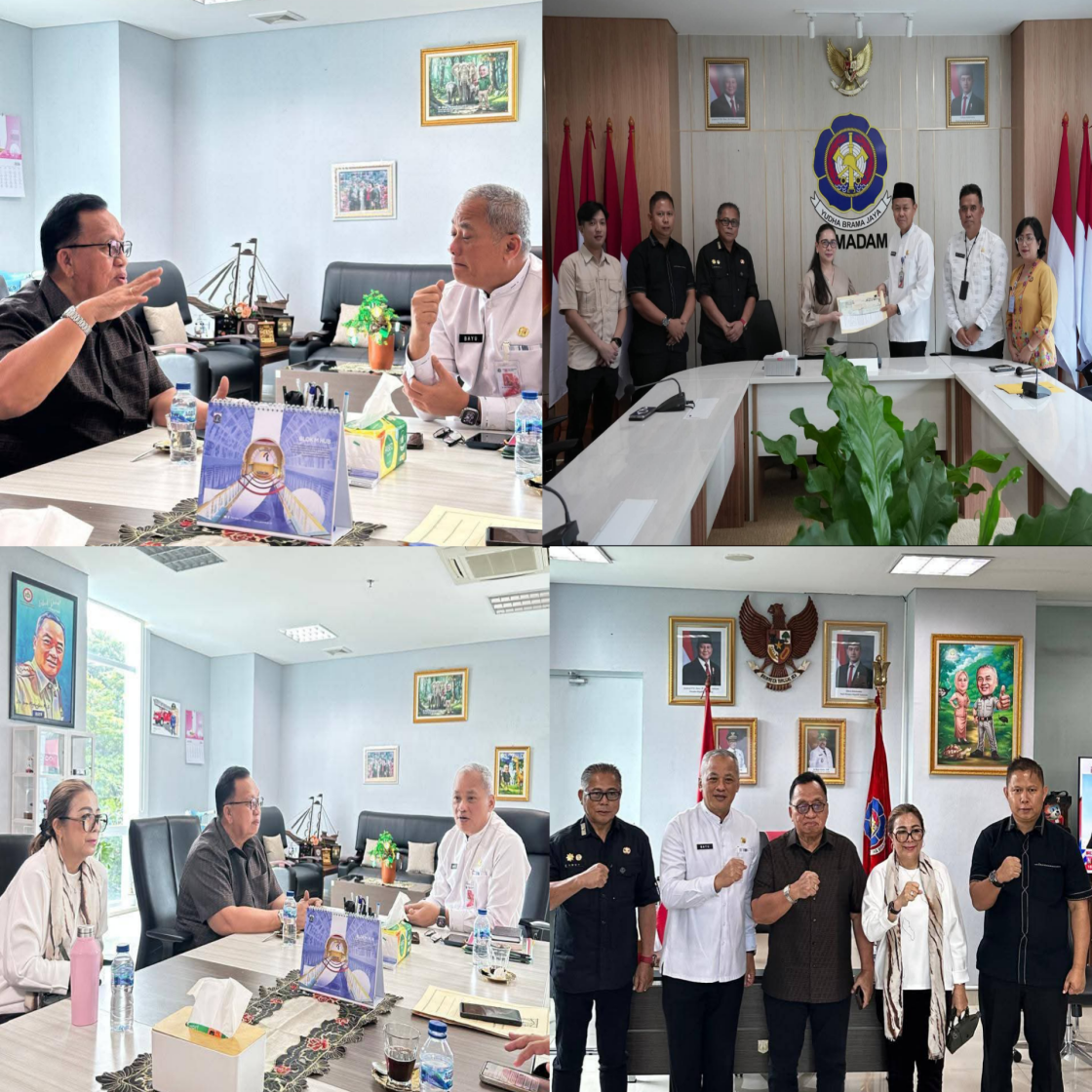 Bupati Minahasa Dr. Robby Dondokambey, S.Si, MAP didampingi Ketua TP-PKK Kabupaten Minahasa Ny. Martina W. Dondokambey-Lengkong, SE bersama Wakil Bupati Minahasa Vanda Sarundajang, SS melaksanakan audiensi dengan Dinas Penanggulangan Kebakaran dan Penyelamatan (Gulkarmat) Provinsi DKI Jakarta.