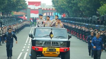 Kapolri Jenderal Polisi Listyo Sigit Prabowo memimpin langsung apel pengarahan sekaligus membuka Rapat Kerja Teknis (Rakernis) Korps Brimob Polri Tahun 2026 yang digelar di Mako Korbrimob Polri, Kelapadua, Cimanggis, Kota Depok, Jawa Barat, Selasa (21/4/2026).