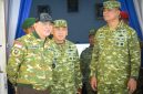 Menteri Pertahanan Republik Indonesia Jenderal TNI (Purn) Sjafrie Sjamsoeddin melaksanakan kunjungan kerja ke Marshalling Area Batalyon Infanteri Teritorial Pembangunan (Yonif TP) 868/Bantong Sakti di Kota Kotamobagu, Sulawesi Utara, Jumat (8/5/2026).