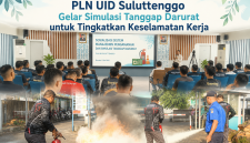 PT PLN (Persero) Unit Induk Distribusi (UID) Sulawesi Utara, Sulawesi Tengah, dan Gorontalo (Suluttenggo) menggelar Sosialisasi Sistem Manajemen Pengamanan dan Simulasi Tanggap Darurat di Aula Klabat Kantor Induk PLN UID Suluttenggo, Rabu (13/5/2026). (sketsa simulasi)