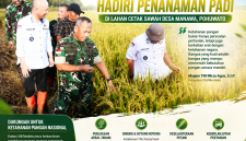 Pangdam XIII/Merdeka Mayjen TNI Mirza Agus, S.I.P., menghadiri kegiatan penanaman padi di lahan hasil cetak sawah di Desa Manawa, Kabupaten Pohuwato, Gorontalo, Rabu (20/5/2026).