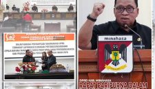 Bupati Minahasa Dr. Robby Dondokambey, S.Si, MAP bersama Sekretaris Daerah Kabupaten Minahasa Dr. Lynda D. Watania, MM, M.Si menghadiri Rapat Paripurna DPRD Kabupaten Minahasa dalam rangka penyampaian rekomendasi DPRD terhadap Laporan Keterangan Pertanggungjawaban (LKPJ) Kepala Daerah Tahun 2025.