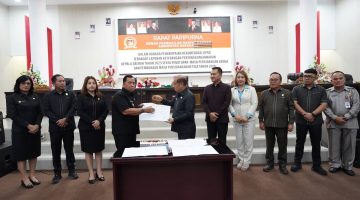 Ketua DPRD Robby Longkutoy Serahkan Rekomendasi LKPJ 2025 kepada Bupati Minahasa