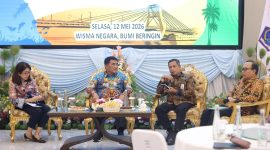 Gubernur Sulawesi Utara Yulius Selvanus menghadiri Rapat Koordinasi Komitmen Bersama Pencegahan Korupsi dan Penguatan Ekonomi Daerah yang digelar di Wisma Negara Bumi Beringin, Manado, Selasa (12/5/2026). (Foto: Istimewa)