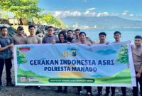 Personel Polresta Manado kembali menunjukkan komitmen dalam menjaga kelestarian lingkungan melalui program Gerakan Indonesia Asri.