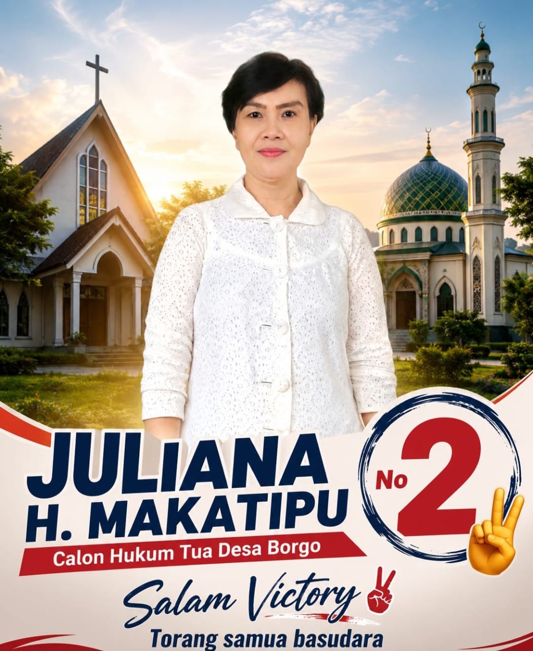 Pemilihan Hukum Tua (Kepala Desa) Desa Borgo kian hangat. Pasalnya, calon Hukum Tua nomor urut 2, Juliana H. Makatipu, secara resmi hadir membawa visi perubahan menyeluruh.