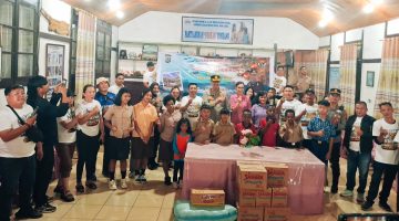 Polres Minahasa dan Insan Pers Gelar Baksos di Panti Asuhan Dorkas dan Kelurahan Kiniar