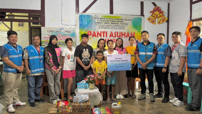 PT PLN (Persero) melalui Unit Pelaksana Pelayanan Pelanggan (UP3) Tahuna kembali menunjukkan komitmennya dalam aksi kemanusiaan dengan menyalurkan bantuan kepada anak-anak di Panti Asuhan Imanuel, Selasa (5/5/2026).