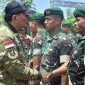 Menteri Pertahanan Republik Indonesia, Jenderal TNI (purn) Sjafrie Sjamsoeddin, melakukan kunjungan kerja ke lokasi pembangunan Batalyon Infanteri Teritorial Pembangunan (Yonif TP) 916/Bara Sakti di Rusunawa Tangkoko, Kelurahan Manembo-nembo Tengah, Kecamatan Matuari, Kamis (7/5/2026).