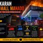 Mega Mall Manado dilanda kebakaran hebat pada Sabtu (16/5/2026) malam sekitar pukul 20.45 WITA. (Sketsa Kebakaran Mega Mall Manado)