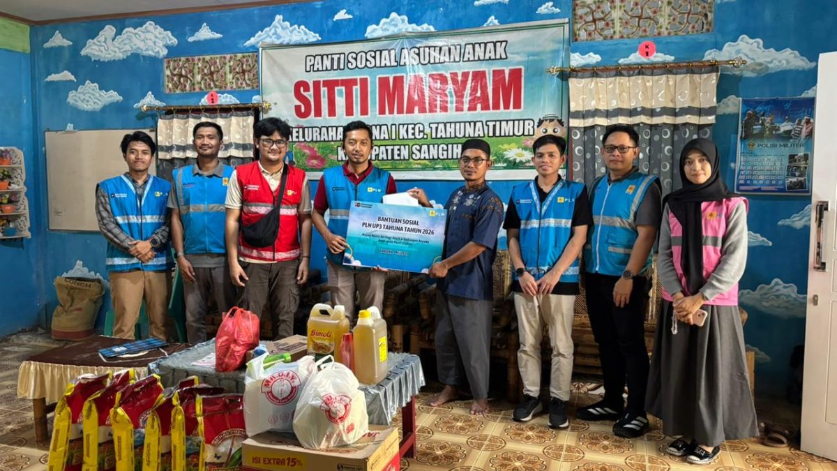 PT PLN (Persero) melalui Unit Pelaksana Pelayanan Pelanggan (UP3) Tahuna kembali menunjukkan kepedulian sosial dengan menyalurkan bantuan sembako dan santunan kepada anak-anak panti asuhan di Kabupaten Kepulauan Sangihe.