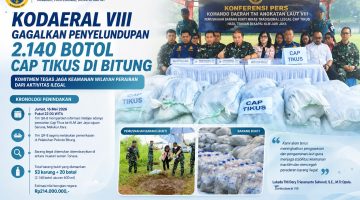 Kodaeral VIII Perketat Pengawasan Laut, 2.140 Botol Cap Tikus Diamankan