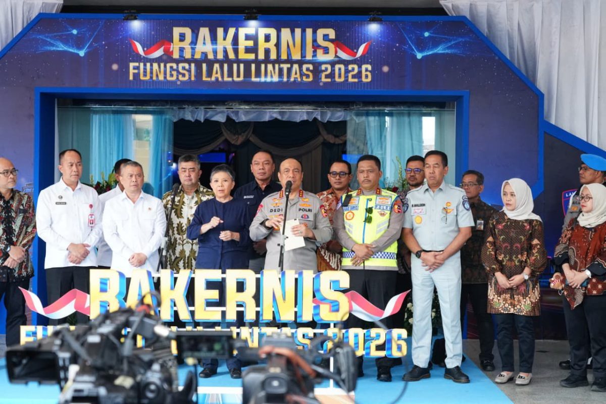 Wakapolri Komjen Pol Dedi Prasetyo resmi membuka Rapat Kerja Teknis (Rakernis) Fungsi Korlantas Polri Tahun Anggaran 2026, Jumat (22/5/2026).