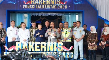 Wakapolri Komjen Pol Dedi Prasetyo resmi membuka Rapat Kerja Teknis (Rakernis) Fungsi Korlantas Polri Tahun Anggaran 2026, Jumat (22/5/2026).