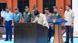 Kasad Jenderal TNI Maruli Simanjuntak menghadiri kegiatan taklimat Presiden Republik Indonesia Prabowo Subianto kepada 1.095 Perwira Siswa (Pasis) TNI-Polri di Sekolah Staf dan Komando Angkatan Darat (Seskoad), Bandung, Jawa Barat, Senin (25/5/2026).
