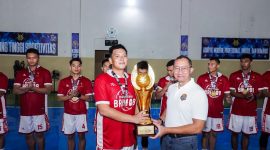 Tim Basket Bhayangkara Brimob berhasil meraih gelar juara pertama pada ajang KASAU Cup 2026 Basketball Tournament kategori antar kementerian dan lembaga yang digelar di GOR Merpati Halim Perdanakusuma, Jakarta Timur.