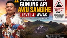 Robby Madellu menyampaikan klarifikasi dan permohonan maaf terkait unggahan di media sosial Facebook yang sempat menimbulkan keresahan masyarakat soal aktivitas Gunung Api Awu Sangihe.dan unggahan tersebut dibuat menggunakan aplikasi Artificial Intelligence (AI) dan ChatGPT untuk tujuan edukasi apabila terjadi peningkatan status Gunung Awu ke Level IV atau Awas. (Kolase Foto:Pilar/Yudi)