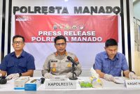 Kapolresta Manado, Kombes Pol Irham Halid saat memimpin presscon.