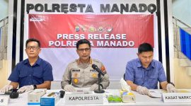 Kapolresta Manado, Kombes Pol Irham Halid saat memimpin presscon.