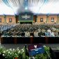 Presiden Republik Indonesia Prabowo Subianto memberikan taklimat kepada 1.095 perwira siswa TNI dan Polri di Kompleks Sekolah Staf dan Komando Angkatan Darat (Seskoad), Bandung, Jawa Barat, Senin (25/5/2026).