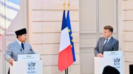 Presiden Republik Indonesia Prabowo Subianto melaksanakan pernyataan pers bersama Presiden Republik Prancis Emmanuel Macron dalam rangkaian kunjungan kenegaraan di Istana Élysée, pada Kamis, 28 Mei 2026. Foto: BPMI Setpres/Laily Rachev