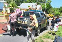 Polres Kepulauan Sangihe bergerak cepat melakukan penanganan dan pemantauan pascagempa bumi tektonik berkekuatan Magnitudo 7,7 yang berpusat di wilayah Mindanao, Filipina, Senin (8/6/2026).