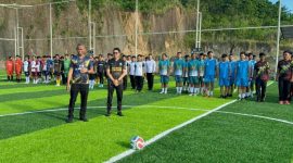 Polda Sulawesi Utara menggelar turnamen mini soccer antar Satuan Kerja (Satker) dan Satuan Wilayah (Satwil) dalam rangka memeriahkan Hari Bhayangkara ke-80 Tahun 2026.