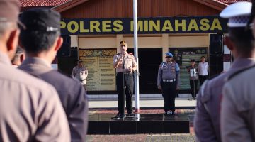 Polres Minahasa Gelar Apel Pergeseran Pasukan Pengamanan Pilhut 2026