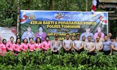Hari Bhayangkara ke-80, Polres Tomohon Tanam Pohon dan Bersihkan Gunung Mahawu