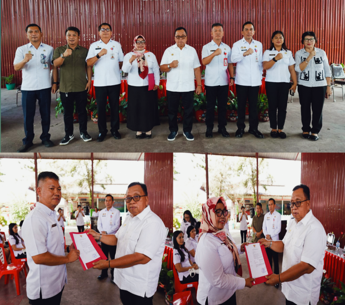 Bupati Minahasa menghadiri serta menyerahkan Surat Perintah Pelaksana Tugas (Plt) kepada Melky Palilingan S.Pd., MAP, sebagai (Plt) Kepala sekolah SMP N 1 Tondano serta Surawati Masloman S.Pd sebagai (Plt) Kepala sekolah SMP N 4 Tondano, Rabu 3 Juni 2026, bertempat di Aula SMP N 1 Tondano.