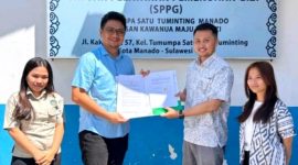 Komitmen memberikan perlindungan kesehatan bagi tenaga relawan ditunjukkan Satuan Pelayanan Pemenuhan Gizi (SPPG) Sindulang Satu, Kecamatan Tuminting, Kota Manado.