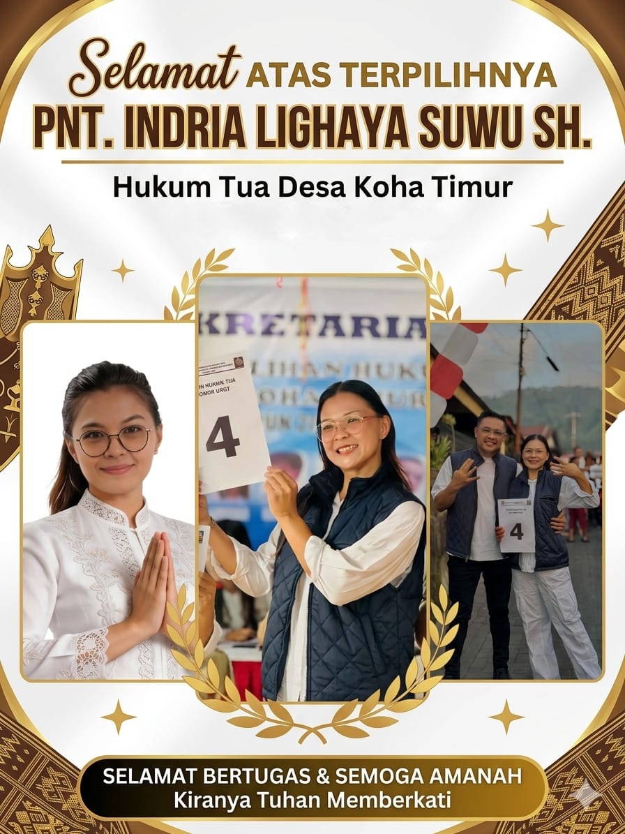 Indria Lighaya Suwu SH, Terpilih Hukum Tua Desa Koha Timur.