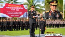 Wakapolda Sulut Brigjen Pol Awi Setiyono memimpin Upacara Peringatan Hari Lahir Pancasila Tahun 2026 di Lapangan Presisi Polda Sulut, Senin (1/6/2026).