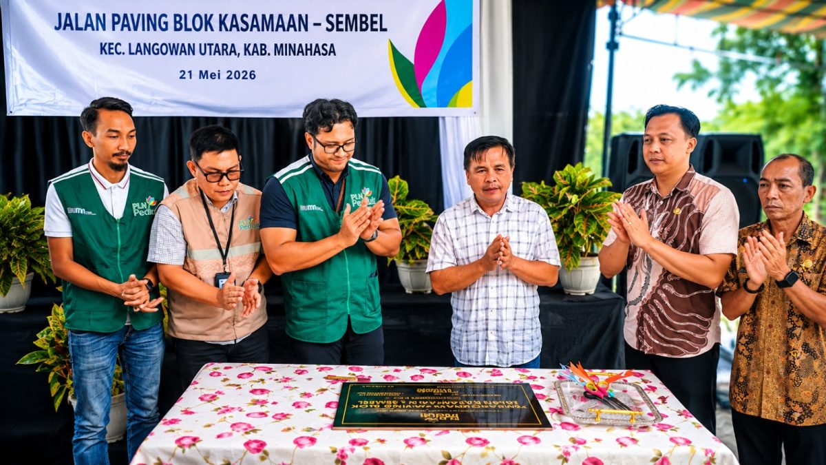 PT PLN (Persero) melalui program Tanggung Jawab Sosial dan Lingkungan (TJSL) meresmikan pembangunan jalan paving blok di ruas Kasamaan–Sembel, Desa Tempang Dua, Kecamatan Langowan Utara, Kabupaten Minahasa.