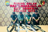 Polres Minahasa Tenggara (Mitra) mengamankan empat pria yang sempat membuat resah masyarakat setelah mengunggah foto memegang senjata angin rakitan disertai kalimat bernada ancaman di media sosial.