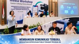 BPJS Kesehatan Kantor Cabang Utama (KCU) Manado menggelar Media Gathering 2026 bertema “Membangun Komunikasi Terbuka, Menguatkan Kepercayaan Publik terhadap Program JKN” di Ballroom Hotel Luwansa Manado, Jumat (5/6/2026).