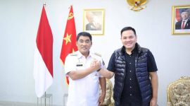 Gubernur Sulawesi Utara (Sulut) Mayjen TNI (Purn) Yulius Selvanus menerima kunjungan kehormatan Gubernur Akademi Militer (Akmil) Magelang Mayjen TNI Rano Tilaar di Wisma Negara Bumi Beringin, Manado, Rabu (10/6/2026). (Istimewa)
