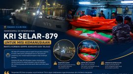 TNI Angkatan Laut melalui Komando Utama TNI Angkatan Laut (Kodaeral) VIII mengerahkan KRI Selar-879 untuk menjalankan misi kemanusiaan membantu masyarakat terdampak gempa bumi di Kepulauan Sangihe dan Talaud, Sulawesi Utara, Rabu (10/6/2026).