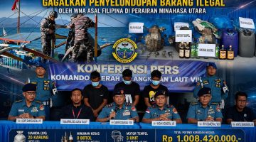 Kodaeral VIII berhasil menggagalkan upaya penyelundupan barang ilegal yang diduga dilakukan tiga warga negara asing asal Filipina di perairan Likupang Timur, Kabupaten Minahasa Utara.