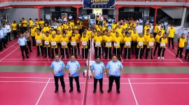 Polda Sulawesi Utara menggelar Kejuaraan Badminton Kapolda Sulut Cup 2026 sebagai bagian dari rangkaian peringatan Hari Bhayangkara ke-80.