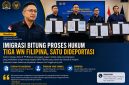 Kantor Imigrasi Kelas II TPI Bitung menangani dugaan tindak pidana keimigrasian yang melibatkan empat warga negara (WN) Filipina yang diduga masuk dan berada di wilayah Indonesia tanpa dokumen perjalanan maupun izin tinggal yang sah.(Kolase Foto dan Insert Foto Kakanwil Ditjen Imigrasi Sulut)