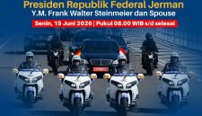 Polda Metro Jaya mengerahkan 585 personel gabungan untuk mengamankan kunjungan kenegaraan Presiden Republik Federal Jerman, Frank-Walter Steinmeier, beserta Ibu Negara di Jakarta, Senin (15/6/2026).
