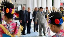 Presiden Prabowo Subianto menggelar jamuan santap siang kenegaraan sebagai bagian dari rangkaian kunjungan kenegaraan Presiden Republik Federal Jerman, Frank-Walter Steinmeier beserta Ibu Elke Büdenbender di Istana Negara, Jakarta, pada Senin, 15 Juni 2026. Foto: BPMI Setpres/Cahyo