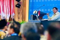 Presiden Prabowo Subianto memberikan sambutan pada penutupan Sarasehan Kebangsaan Konvensi Sains, Teknologi, dan Industri Indonesia (KSTI) Tahun 2026 di Jakarta International Convention Center (JICC), Jakarta, pada pada Minggu, 28 Juni 2026. Foto: BPMI Setpres/Laily Rachev