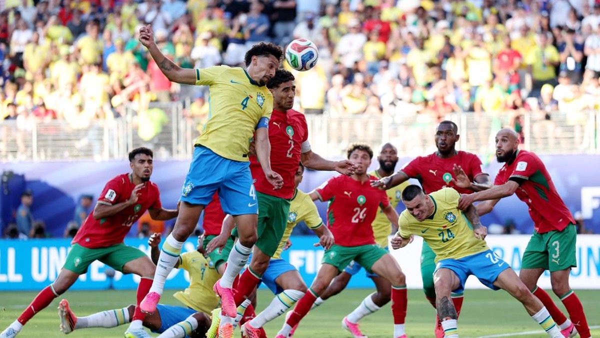 Timnas Brasil gagal meraih kemenangan pada pertandingan perdana Grup C Piala Dunia 2026 setelah ditahan imbang Maroko dengan skor 1-1 di Stadion MetLife, East Rutherford, Minggu (14/6/2026). (Foto: Istimewa)
