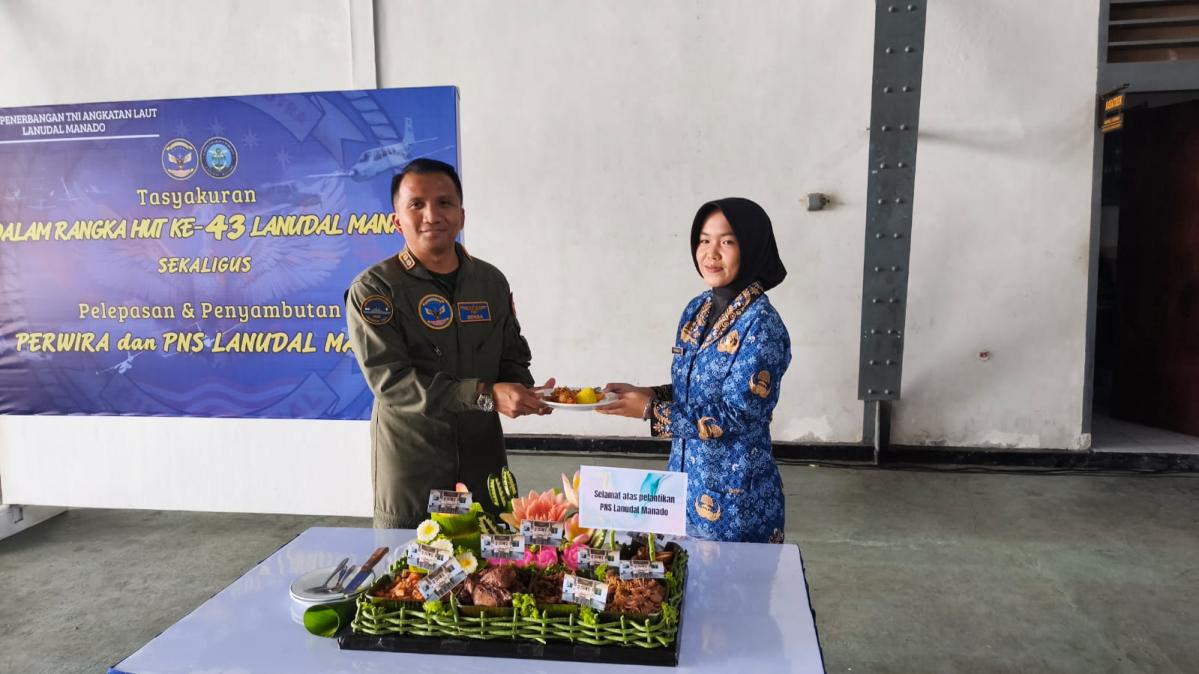 Pangkalan Udara Angkatan Laut (Lanudal) Manado memperingati Hari Ulang Tahun (HUT) ke-43 dengan memperkuat semangat kebersamaan, soliditas, dan komitmen dalam mendukung tugas TNI Angkatan Laut.